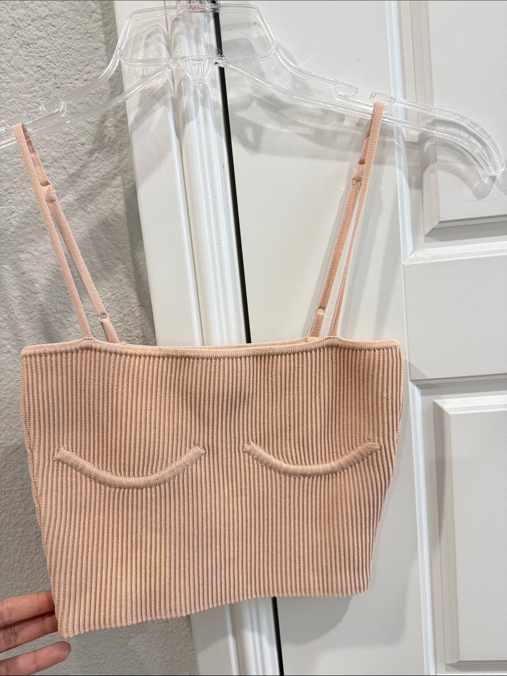 Pink Ribbed Knit Cami Top - Women